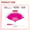 thumbnail image 2 of Uxcell Embroidered Flower Marabou Feather Fan, Vintage Folding Handheld Fan for Costume Party Dancing Wedding Show Rose Red, 2 of 6