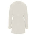thumbnail image 4 of Zhi Women's Long Sleeve Color-Block Sherpa-Lined Robe - Multi-Color, Warm Fabric, Winter & Home Wear,White, 4 of 5