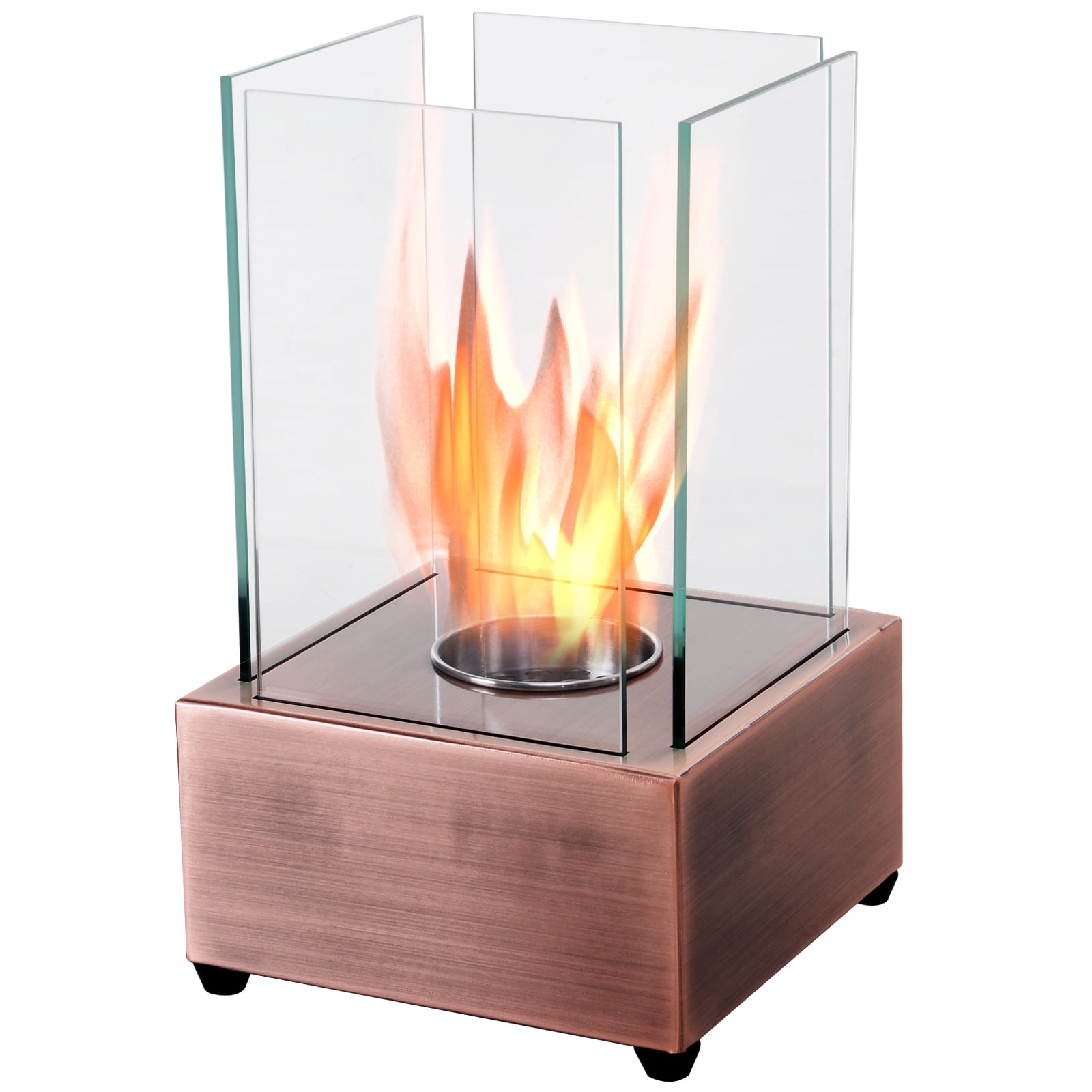 Freestanding Tabletop Ventless Bio Ethanol Fireplace Glass