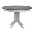 thumbnail image 2 of Round Contemporary Solid Wood Extendable Dining Table in White & Grey, 2 of 6