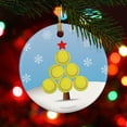 thumbnail image 2 of ChalkTalkSPORTS Softball Round Ceramic Ornament | Christmas Tree, 2 of 3