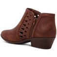 thumbnail image 6 of MARCO REPUBLIC Oslo Women's Ankle Boots Almond Toe Chunky Block Stacked Low Heels Booties for Women, Cognac, Sizes 5-11, 6 of 7