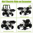 thumbnail image 4 of 12V JCB Ride on Excavator Toy, 4 in 1 Ride on Tractor Truck with Remote Control, Powered Ride on Bulldozer Kids Electric Vehicles with Front Loader Bulldozer, Digger, Adjustable Seat, Green+White, 4 of 6