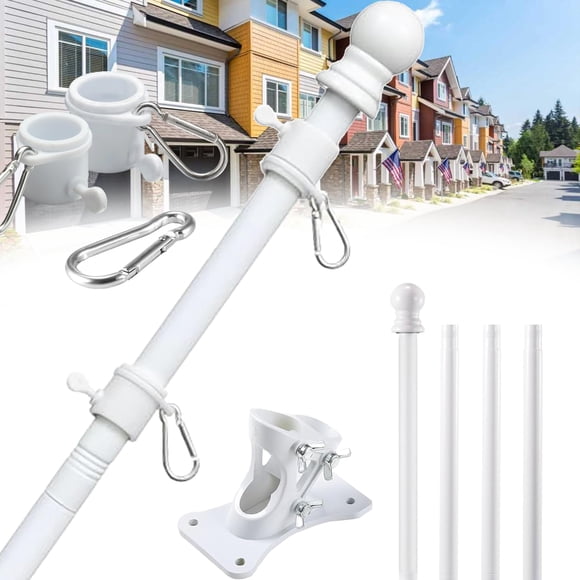 Soporte de Nylon Mejorado para Mástil de Bandera VRIEZOP, 1.1 Pulgadas, 1.5 m, Acero Inoxidable