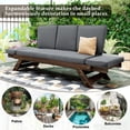 thumbnail image 6 of Outdoor Wooden Daybed Sofa, Expandable Patio Lounge with Cushions, Adjustable Chaise for Poolside, Garden, Porch, Gray, 6 of 8