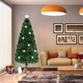 thumbnail image 1 of Gymax Fiber Optic 6' PVC Artificial Christmas Tree LED Lights Metal Stand, 1 of 10