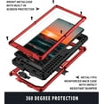 thumbnail image 5 of Samsung S22 Ultra Metal Case with Screen Protector Camera Protector Military Rugged Heavy Duty Shockproof Case with Stand Full Cover Tough case for Samsung S22 Ultra (S22 Ultra, Red), 5 of 16