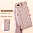 thumbnail image 6 of Compatible with iPhone 7 Plus/8 Plus Litchi Texture PU Leather Case with Card Holder Wrist Strap, Wallet Flip Cover for iPhone 7 Plus/8 Plus Men/Women Crossbody Strap RFID Blocking Kickstand, Rosegold, 6 of 9