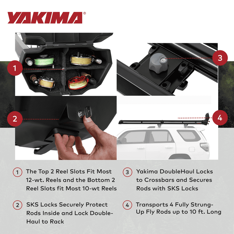 Yakima DoubleHaul Customizable Rooftop Fly Rod Carrier w/Single
