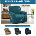 thumbnail image 4 of Non Slip Velvet Recliner Covers, Easy Care Furniture Protector For Sofas 27-39 Inch Wide, Stay In Place Design With Thick Elastic Loops, Easy To Install And Perfect Fit For An, 4 of 4