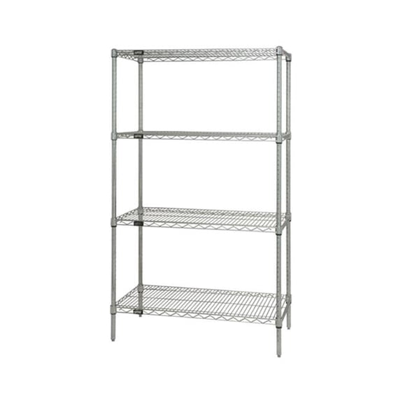 Wire 4 Shelf Starter Kit Chrome - 74 in.