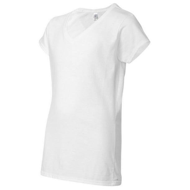 Gildan Gildan 64V00L Softstyle Ladies VNeck TShirt WhiteMedium