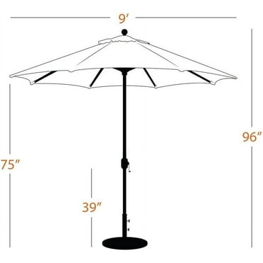 9-Foot Deluxe Auto-Tilt Umbrella with Sunbrella Fabric and Antique Bronze Frame