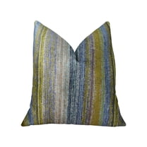 Plutus Clear Shore Blue Mustard and Lavender Handmade Luxury Pillow