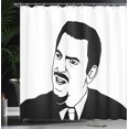 thumbnail image 4 of Ambesonne Humor Shower Curtain, Retro Comics Meme Troll, 69"Wx84"L, White and Black, 4 of 5