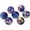 Blue, variant on 20Pcs 12mm Transparent Glass Round Beads Colored Drawing Flower Picture Beads for DIY Jewelry Making(Black Mixed Model)