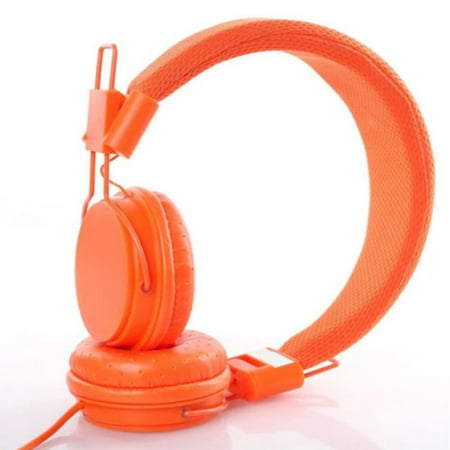 - Kids Wired Ear Headphones Stylish Headband Earphones for iPad Tablet Orange