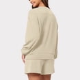 thumbnail image 4 of PEZHADA Womens Long Sleeve Tops Womens Long Sleeve Loose Sweatshirt Womens Tops Pocket Blouses Long Sleeve Round-Neck Blouses Womens Blouses Long Sleeve, 4 of 9