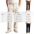 thumbnail image 3 of LODIENY Mens Linen Casual Dress Pants Pleated Front Old Money Straight Leg Baggy Trousers Fall Relaxed Fit Slacks Work Trousers Black XXL, 3 of 5