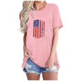 thumbnail image 2 of Pntutb Hauts Grande Taille Liquidation T-Shirt à Manches Courtes à Col Rond pour Femmes avec Imprimé de Drapeau à la Mode Rabais, 2 of 4