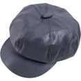 thumbnail image 5 of CoCopeaunts Newsboy Cap Solid Color Leather Octagonal Hat Fashion Warm Newsboy Hat for Men and Women Cute Caps Leather Beret Hat, 5 of 7