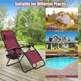 thumbnail image 7 of Yardi Yard 2 Pieces Folding Lounge Chair with Zero Gravity-Dark Red, Zero Gravity Chair Set of 2 Patio Folding Lounge Chairs, 7 of 7
