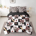 thumbnail image 2 of Feelyou Baseball Bow Bedding Comforter Set 7pcs, Love Heart Buffalo King Bedding Sets, 2 of 8