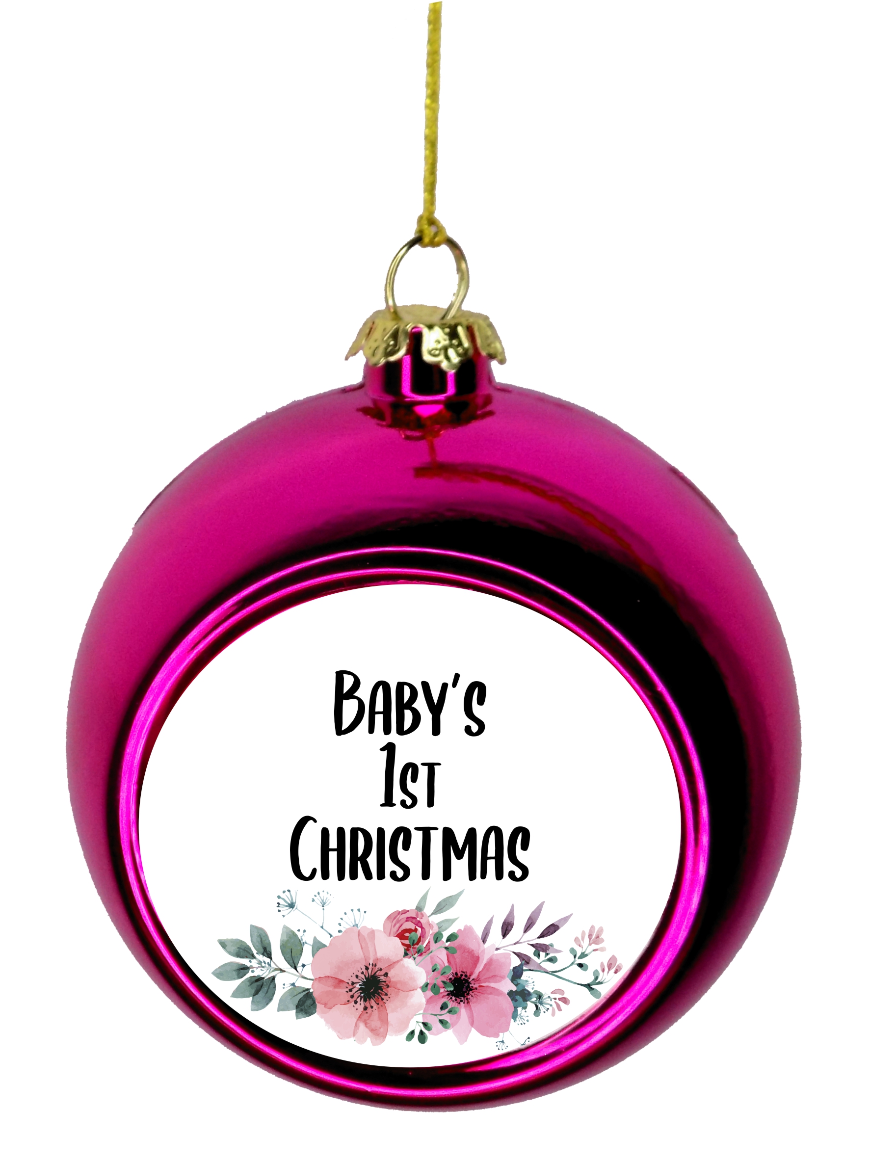 Baby 1st Christmas Ornament New Baby First Year Ornament Babys First Christmas Xmas Ornament - Baby 1st Xmas Ornament Christmas DÃ©cor Pink Ball Ornaments - image 1 of 1