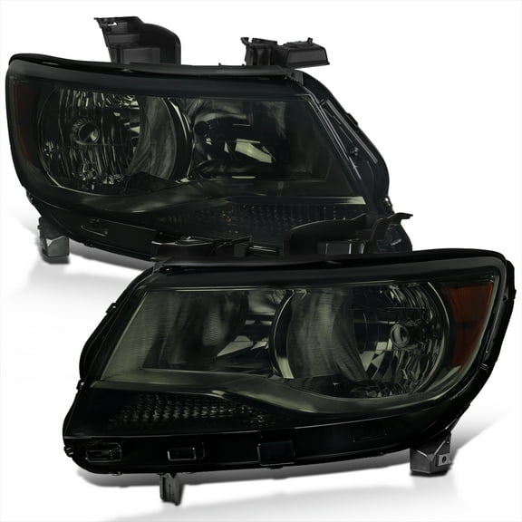 Spec-D Tuning Chrome Smoke Projector Headlights Compatible with 2015-2022 Chevrolet Colorado, Left   Right Pair Headlamps Assembly
