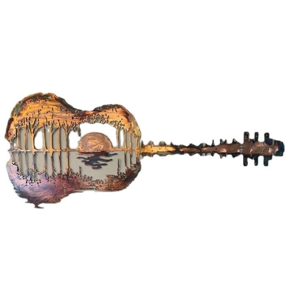 Tukinala Guitar Metal Wall Art Sunset Guitar Metal Wall Art Hanging