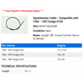 thumbnail image 2 of Speedometer Cable - Compatible with 1986 - 1987 Dodge D150, 2 of 2