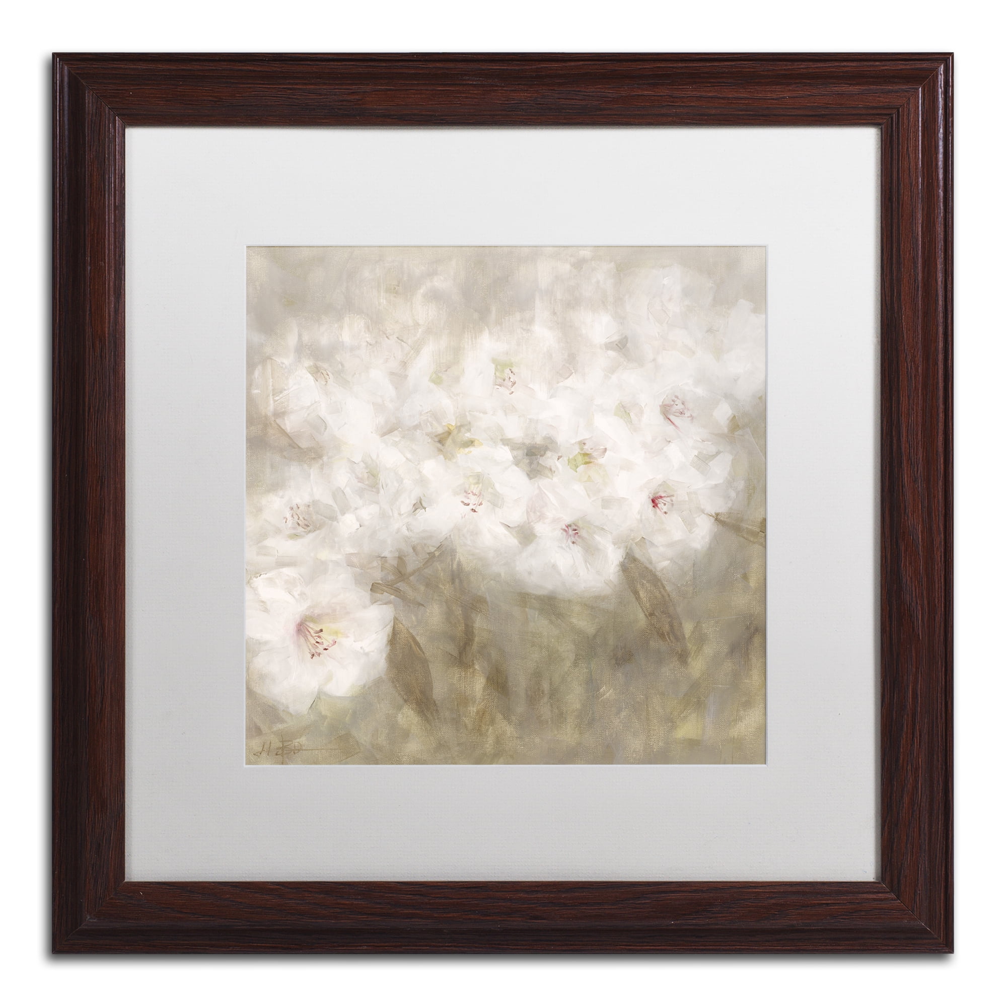 Li Bo 'Wild Flowers I' Matted Framed Art