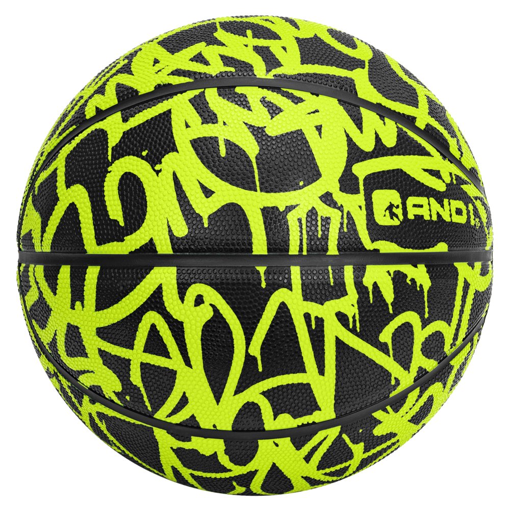 AND1 Graffiti Printed Rubber Basketball Youth Sized Streetball (27.5"), Made for Indoor and