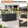 thumbnail image 2 of Nihsuao 80 Gallon Wood-grain Resin Deck Box, Lockable Weatherproof Outdoor Storage Bin for Patio Cushions, Garden Tools, and Backyard Use(Black), 2 of 7