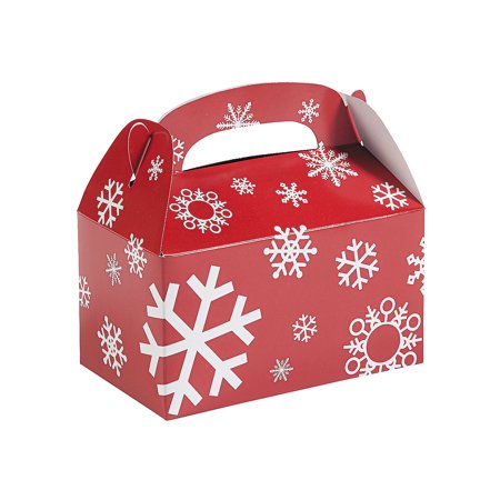 Small White Treat Boxes Fun Express - Red/white Snowflake Treat Boxes for Christmas - Party Supplies - Containers & Boxes - Paper Boxes - Christmas - 12 Pieces ()