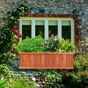 Costway 40 Inch Wooden Flower Planter Box Garden Yard Decorative Window Box Rectangular