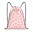 thumbnail image 1 of Xecao Pink Bows1 Pattern Sports Drawstring Backpack - String Swim Gym Bag with Wet Proof Pocket for Women&Men-Small, 1 of 6