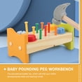 thumbnail image 2 of UPOUART Wooden Pounding Peg Workbench with Hammer for Toddlers to Play and Learn Safely Assorted Color, 2 of 7
