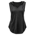 thumbnail image 5 of Rhuody Going Out Tops For Women Summer V Neck Tank Tops Sleeveless Solid Color Hooded T Shirt Casual Womens Clothes Black, 5 of 5