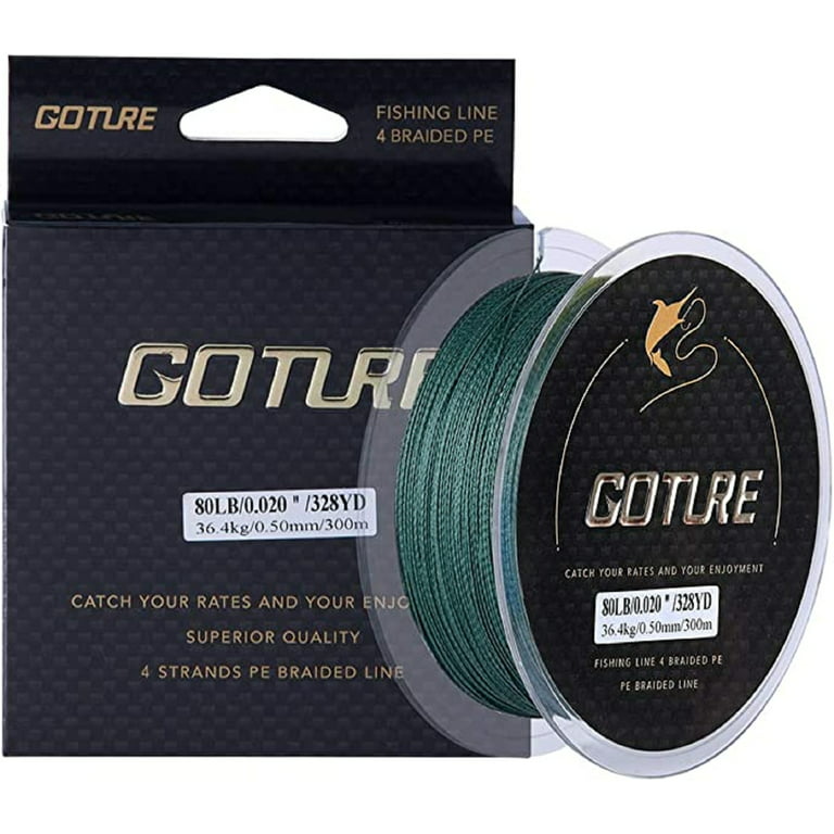 Goture 4-Strand Weave//Braided Fishing Line 8-80LB No Memory Smooth  Finish-Improved Colorfastness