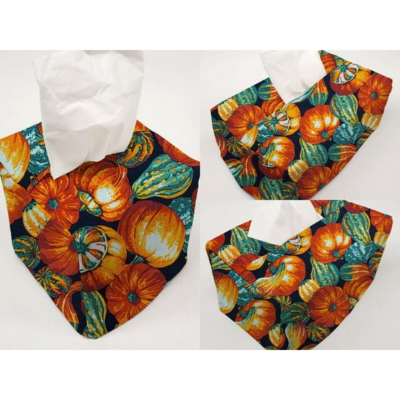 Pumpkins & Gourds Tissue Box Cover by Penny's Needful Things (Short Rectangle) (Large Pumpkins & Gourds)