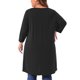 thumbnail image 3 of GRACE & GRANDEUR Túnica de Talla Grande para Mujeres de Manga 3/4 con Botones Cuello Redondo Ajuste Suelto Casual Camisetas 1X Negro, 3 of 5
