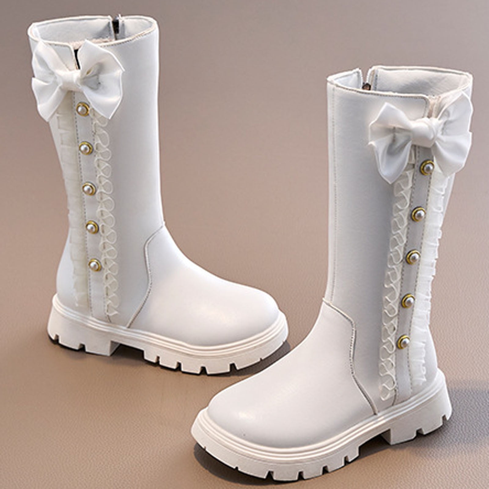 stinaレオタードtypeH sizeS Ovbmpzd White Girls Riding Boots Big Kids Side Zipper Punk