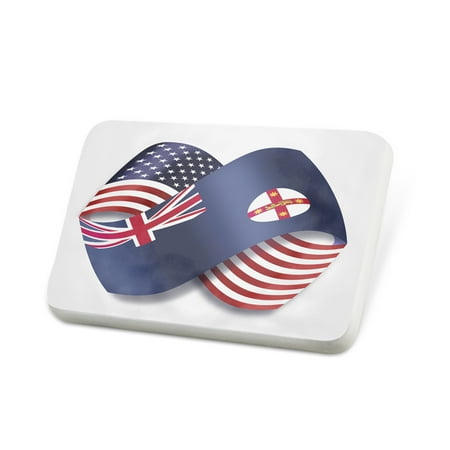 Porcelein Pin Infinity Flags USA and New South Wales (NSW) region Australia Lapel Badge – NEONBLOND