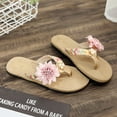 thumbnail image 4 of Anuirheih Slip on Sandals Women,Summer Women Slippers Seaside Fashion Flops Flowers Beach Shoes Flip Flops(Pink), 4 of 9