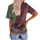 thumbnail image 4 of Blusa de Manga Corta Cuello Redondo Impreso Señoras Casual Top, Blusa Ligera de Poliéster para el Trabajo, la Fiesta Y Toda la Temporada de Uso Diario, 4 of 4