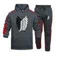 thumbnail image 1 of Sudadera con capucha y estampado de rayas para hombre, ropa deportiva informal para exteriores, gimnasio, chándal deportivo para correr, conjunto cálido para otoño e invierno 2024, 1 of 3