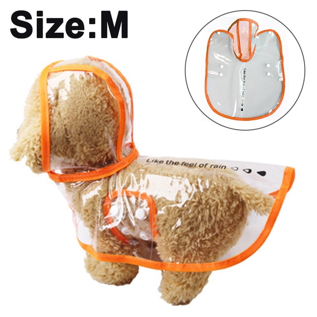 Dog Raincoat with Hood Poncho Transparent Rain Coat for Small Dogs Waterproof Puppy Cats Pets