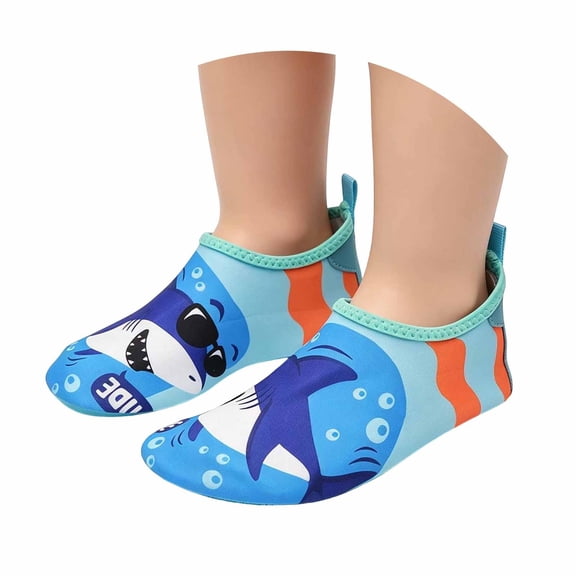 FYEGRE Kids Boys Girls Water Shoes Barefoot Aqua Socks Fast Dry Beach Swim Outdoor Sports Shoes for Toddler Light Blue 25