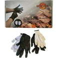 50 Ct Black Disposable Nitrile BBQ Gloves with 2 Cotton Liners for